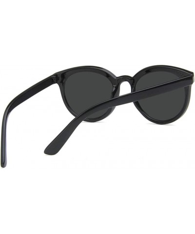 Unisex Sunglasses Retro Bright Black Grey Drive Holiday Oval Non-Polarized UV400 Bright Black Grey $5.82 Oval