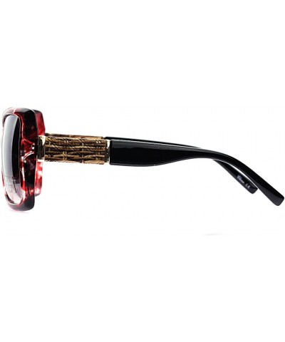 Splash Design Frame Patterned Temple Oversized Butterfly Sunglasses Red Black $6.64 Oversized