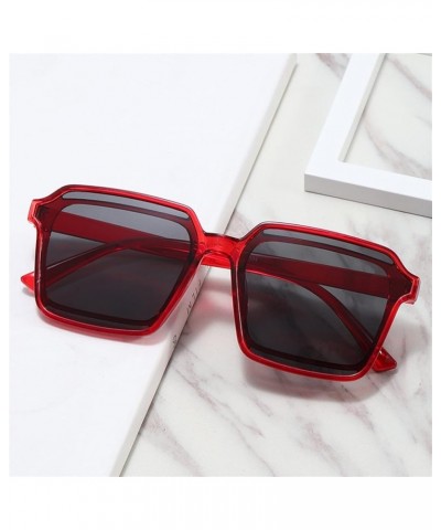 Men's and Women's Square Outdoor Large Frame Fashion Decorative Sunglasses (Color : D, Size : 1) 1A $12.56 Designer