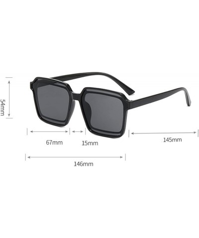 Men's and Women's Square Outdoor Large Frame Fashion Decorative Sunglasses (Color : D, Size : 1) 1A $12.56 Designer