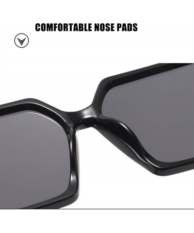 Large Frame Men's and Women's Sun Protection Square Sunshade Sunglasses (Color : A, Size : Medium) Medium A $14.09 Designer