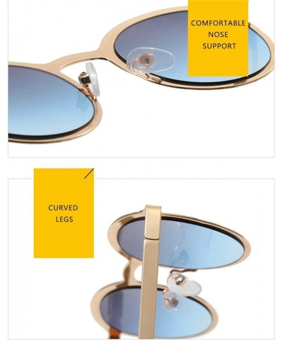 Vintage Round Women Sunglasses Fashion Men Punk Clear Ocean Lens Shades Hip Hop Punk Sun Glasses C3 $10.76 Round