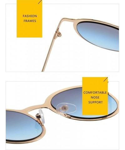 Vintage Round Women Sunglasses Fashion Men Punk Clear Ocean Lens Shades Hip Hop Punk Sun Glasses C3 $10.76 Round