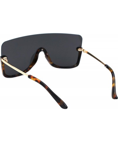 Oversized Boxy Sunglasses Womens Half Rim Shield Style Star Studs UV 400 Tortoise (Black) $9.49 Wayfarer