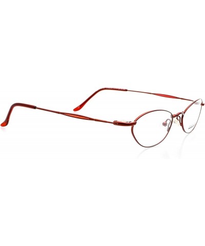 Optical Eyewear - Oval Shape, Metal Full Rim Frame - for Women or Men Prescription Eyeglasses RX Red Lust $29.98 Oval