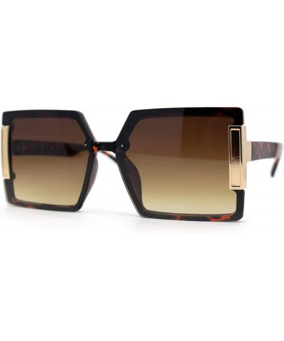 Womens Rimless Mod 90s Squared Butterfly Designer Sunglasses Tortoise / Brown $8.98 Butterfly