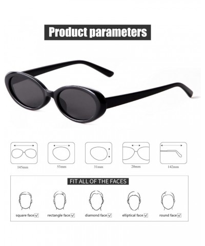 Tiny Small 90s Sunglasses for Women Men Retro Oval Tinted Glasses Black+leopard $13.19 Goggle