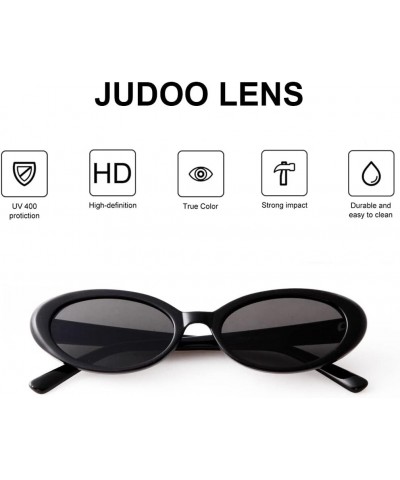 Tiny Small 90s Sunglasses for Women Men Retro Oval Tinted Glasses Black+leopard $13.19 Goggle