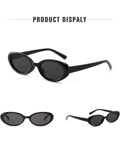 Tiny Small 90s Sunglasses for Women Men Retro Oval Tinted Glasses Black+leopard $13.19 Goggle