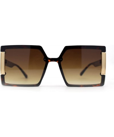 Womens Rimless Mod 90s Squared Butterfly Designer Sunglasses Tortoise / Brown $8.98 Butterfly