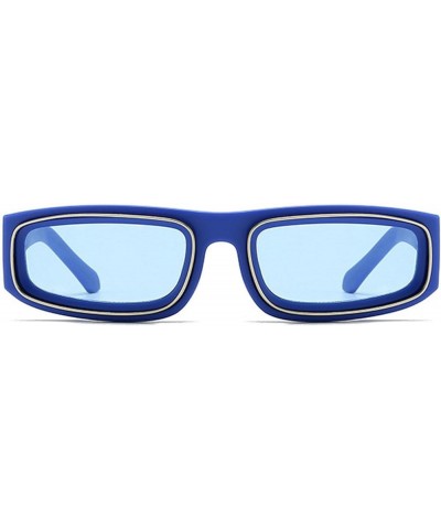 2024 Fashion Y2K Square Sunglasses Women Men Punk Sun Glasses Male Small Frame Shades UV400 Female Blue $10.25 Goggle