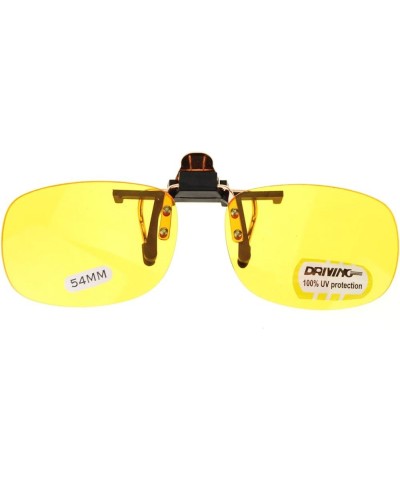 Unisex Retro 39mm x 54mm Clip On Night Driving Yellow Lens Sunglasses Copper $7.39 Rectangular