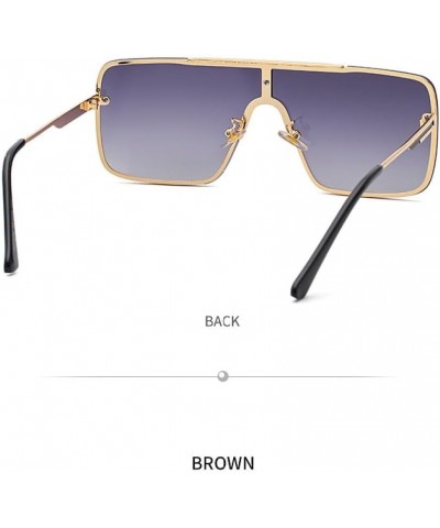 Oversized Sunglasses Men Luxury One Piece Mental Frame Square Sun Glasses For Man Vintage 1 $22.05 Square