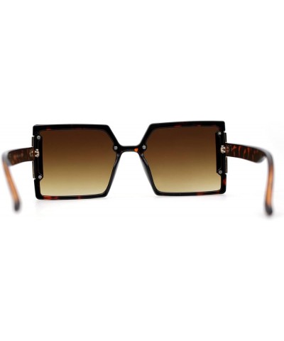 Womens Rimless Mod 90s Squared Butterfly Designer Sunglasses Tortoise / Brown $8.98 Butterfly