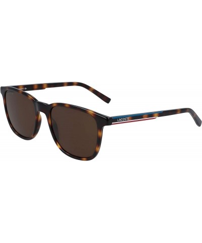 Men's Stripes & Piping Rectangular Sunglasses Brown $30.51 Rectangular