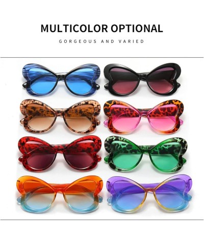 2024 Butterfly Shaped Sunglasses for Women Retro Cat Eye Sun Glasses Outdoor Sunscreen Black C4 $14.86 Oversized