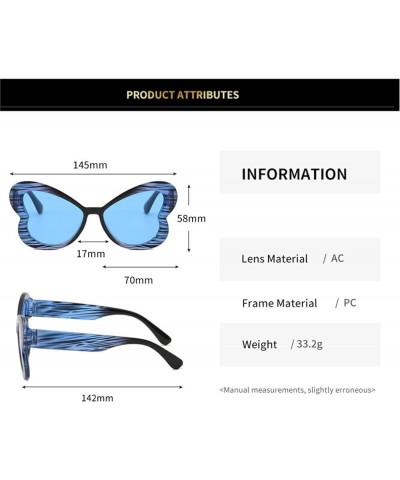 2024 Butterfly Shaped Sunglasses for Women Retro Cat Eye Sun Glasses Outdoor Sunscreen Black C4 $14.86 Oversized