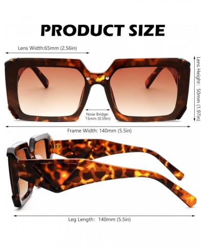 Fashion Rectangle Sunglasses for Women Trendy Retro Sun Glasses Vintage shades UV400 Protection A2-leopard/Brown Gradient $9....