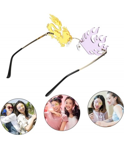 2 Pcs Sunglasses Clear Glasses Photo Gift Adulting Gifts Fire Fire Sunglasses Dragon and Phoenix Purple，yellowx2pcs $12.26 De...