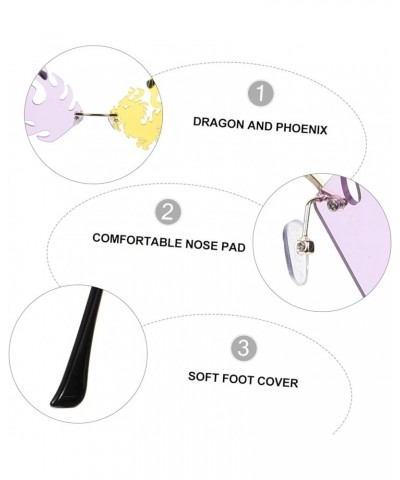 2 Pcs Sunglasses Clear Glasses Photo Gift Adulting Gifts Fire Fire Sunglasses Dragon and Phoenix Purple，yellowx2pcs $12.26 De...