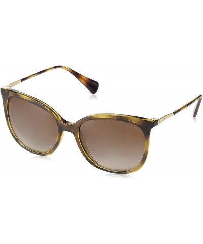 Women's Ra5248 Butterfly Sunglasses Shiny Dark Havana/Gradient Brown $27.84 Butterfly