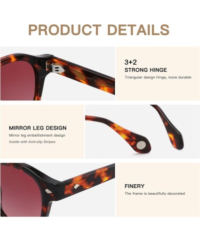 Acetate Polarized Sunglasses for Women and Men - Trendy Round Cat Eye Styles HD Polarized UV Protection Sunglasses C4 Red Hav...