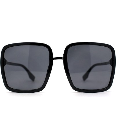 Womens Oversize Rectangle Designer Butterfly Sunglasses All Black $10.41 Oversized