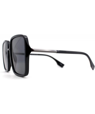 Womens Oversize Rectangle Designer Butterfly Sunglasses All Black $10.41 Oversized