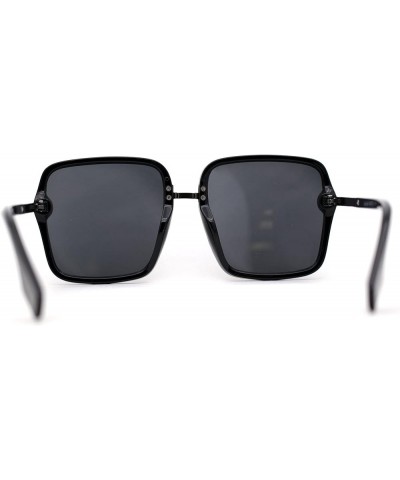 Womens Oversize Rectangle Designer Butterfly Sunglasses All Black $10.41 Oversized