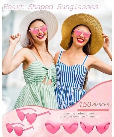 150 Pack Heart Glasses Bulk for Women Candy Colors Heart Shaped Sunglasses Party Favors 150-rose Glasses $40.95 Heart