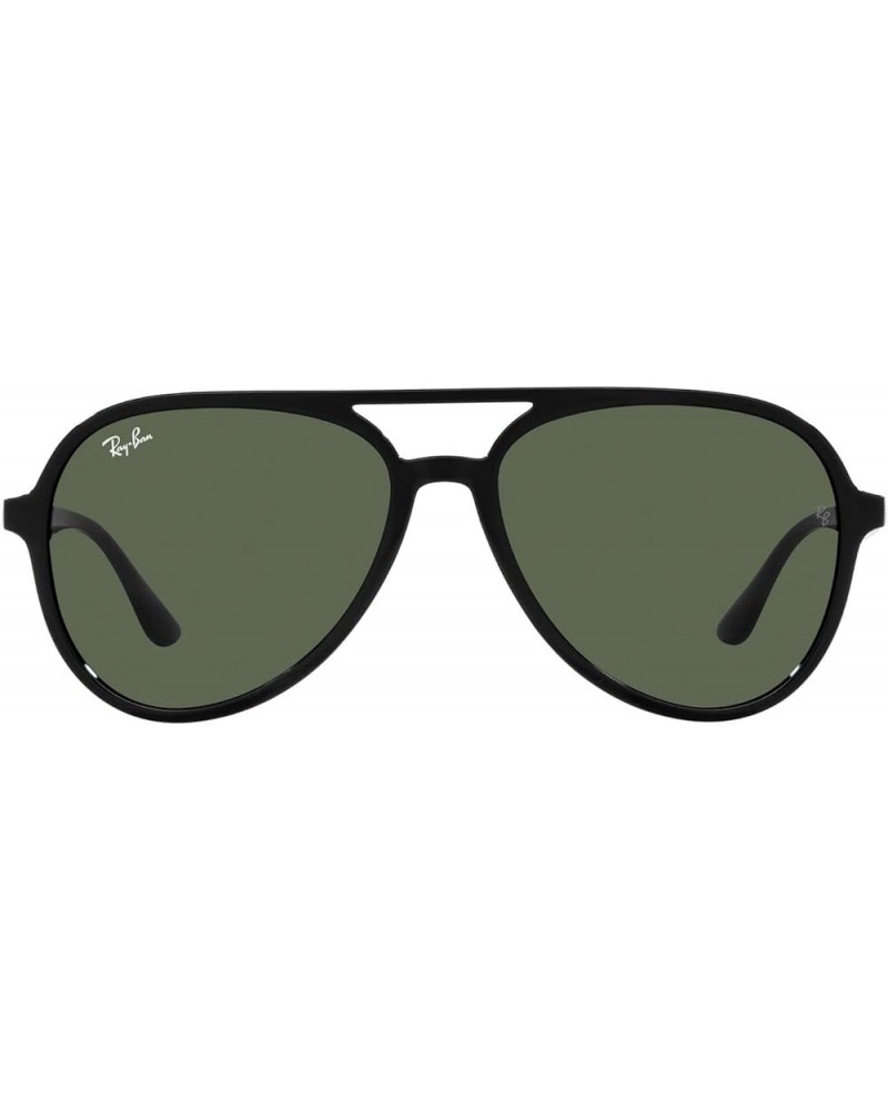 Women's Rb4376f Low Bridge Fit Aviator Sunglasses Black/Dark Green $55.35 Aviator