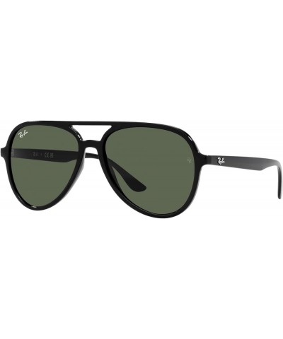 Women's Rb4376f Low Bridge Fit Aviator Sunglasses Black/Dark Green $55.35 Aviator