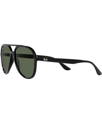 Women's Rb4376f Low Bridge Fit Aviator Sunglasses Black/Dark Green $55.35 Aviator