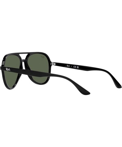 Women's Rb4376f Low Bridge Fit Aviator Sunglasses Black/Dark Green $55.35 Aviator