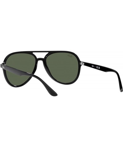 Women's Rb4376f Low Bridge Fit Aviator Sunglasses Black/Dark Green $55.35 Aviator