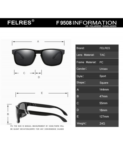 Classic Square Polarized Sunglasses for Men/Women UV400 Protection Driving Fishing Sun Glasses F9508 Black/Black $10.91 Square