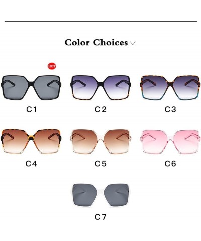 Fashion Women Oversize Sunglasses Gradient Plastic Female Sun Glasses Square Sunglasses Female Uv400 (Color : Other1, Size : ...