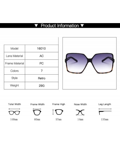 Fashion Women Oversize Sunglasses Gradient Plastic Female Sun Glasses Square Sunglasses Female Uv400 (Color : Other1, Size : ...