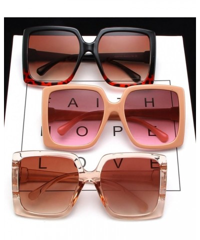 Fashion Large Frame Square Sunglasses Retro Men and Women Decorative Sunglasses (Color : A, Size : 1) 1 B $15.16 Designer