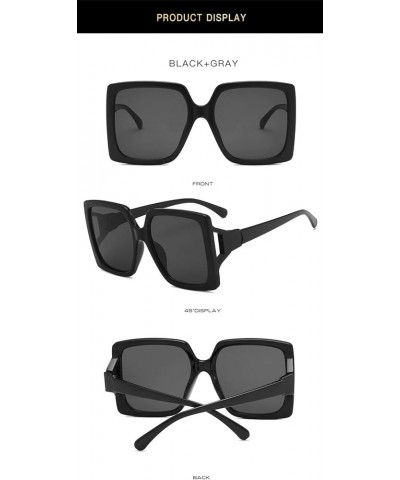 Fashion Large Frame Square Sunglasses Retro Men and Women Decorative Sunglasses (Color : A, Size : 1) 1 B $15.16 Designer