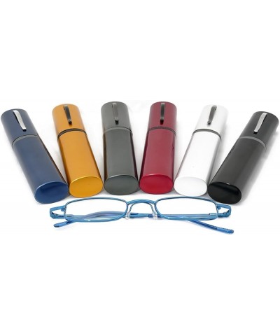 4 Pck Slim Tube Readers Stylish Compact Reading Glasses Hardcase Assortd Colors Assorted $14.68 Rectangular