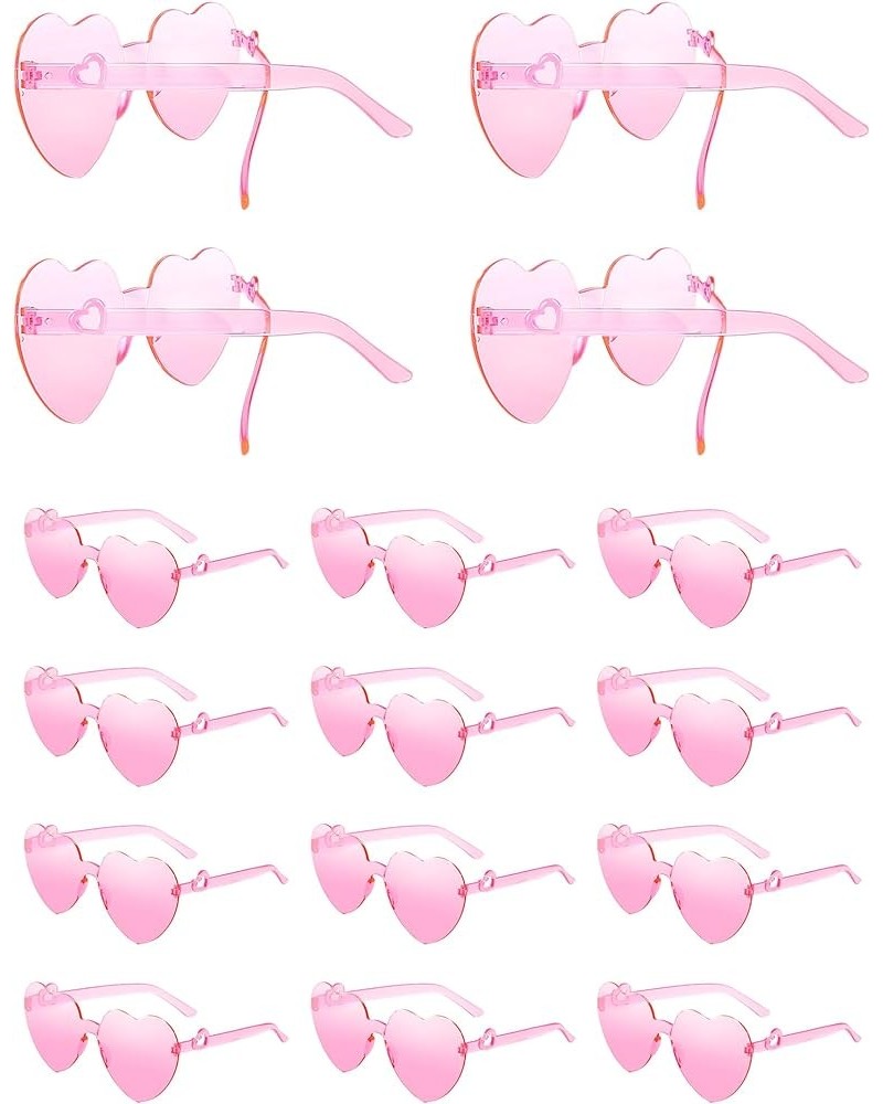 16PCS Heart Glasses Heart Shaped Sunglasses with Heart Leg Heart Sunglasses Bulk for Bachelorette Birthday Party 1-16pc Pink ...