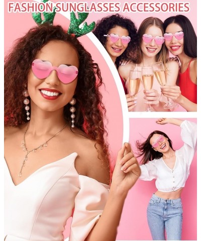 16PCS Heart Glasses Heart Shaped Sunglasses with Heart Leg Heart Sunglasses Bulk for Bachelorette Birthday Party 1-16pc Pink ...