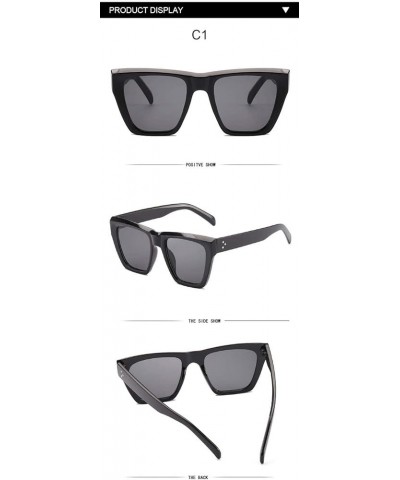 Square Hollow Big Frame Sunglasses Street Photo Vacation Internet Celebrity Shade Beach Glasses (Color : A, Size : Medium) Me...