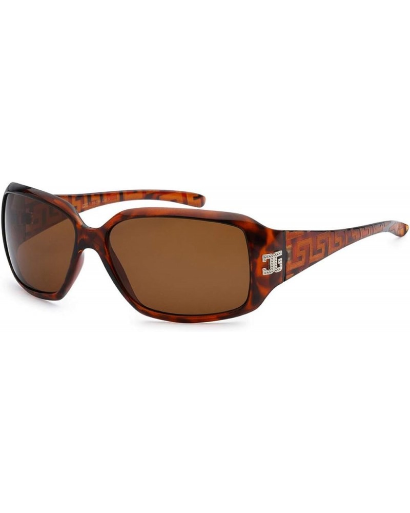 Women's Rectangular Polarized Sunglasses Demi-brown $7.27 Rectangular