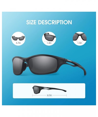 Polarized Sports Sunglasses for Men Women Running Cycling Fishing Golf Driving Shades Sun Glasses Tr90 599matteblack Up $11.0...