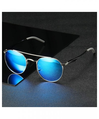 Unisex Vintage Round Sunglasses Double Bridge Men Women Polarized Aviator Sunglasses A540 Gun-black $11.96 Aviator