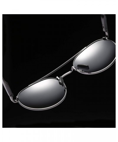 Unisex Vintage Round Sunglasses Double Bridge Men Women Polarized Aviator Sunglasses A540 Gun-black $11.96 Aviator