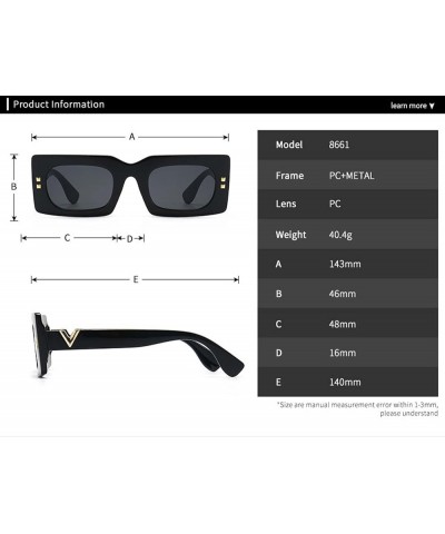 Retro Square Frame Men's and Women's Sunglasses Outdoor Street Shooting Holiday Decoration Sun-Shading Glasses (Color : F, Si...