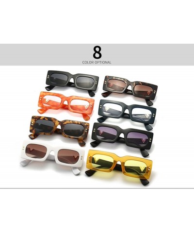 Retro Square Frame Men's and Women's Sunglasses Outdoor Street Shooting Holiday Decoration Sun-Shading Glasses (Color : F, Si...